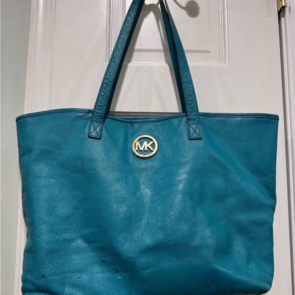 Michael Kors Teal Leather tote Bag